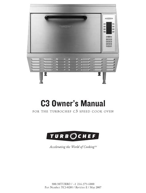 turbochef water jet manual